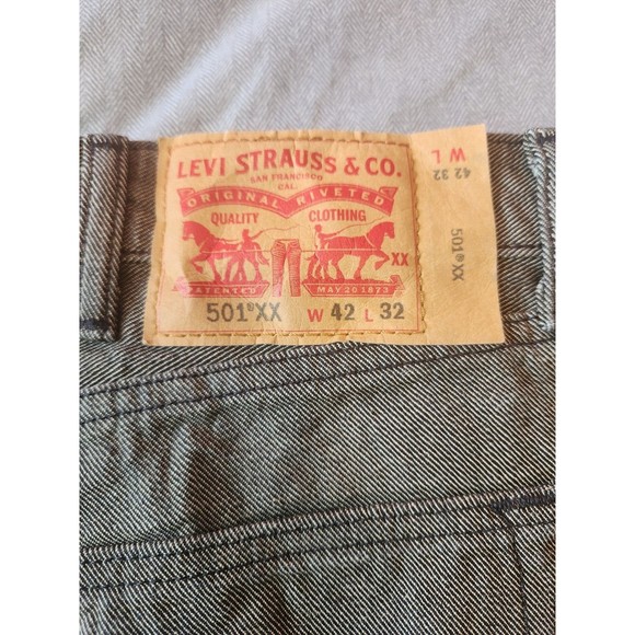 Levi's 501xx Button Fly Denim Jeans 2014 Gray Men's Size 42x30.5 - Picture 4 of 7